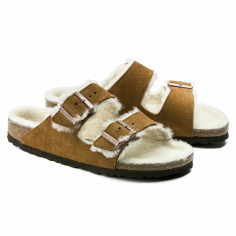 Birkenstock Ruskind Arizona Dame Brune | DK 65MQZ